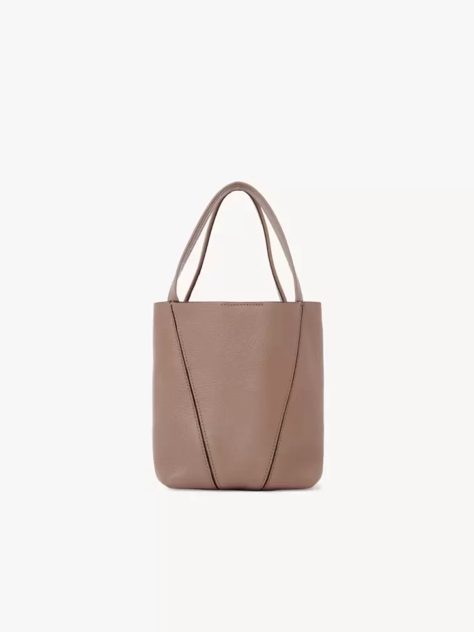 Small Chloé Spin tote bag in grained leather Small Chloé Spin tote bag in grained leather