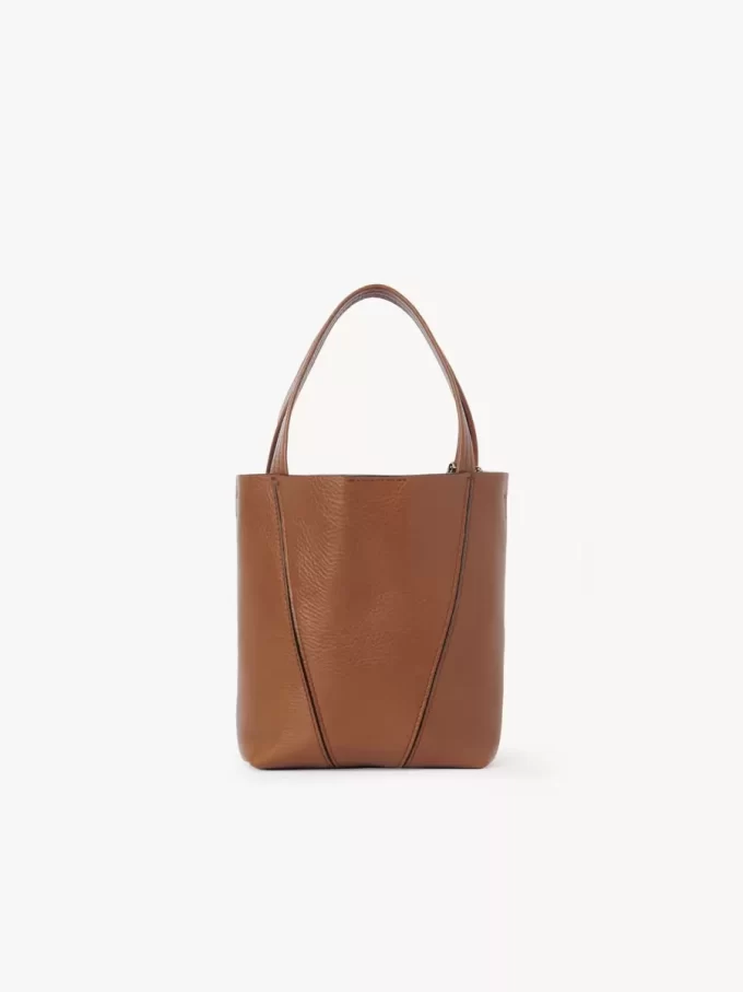 Small Chloé Spin tote bag in grained leather Small Chloé Spin tote bag in grained leather