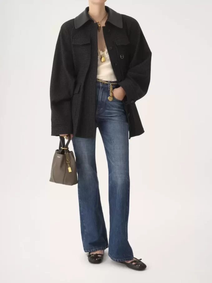 Small Chloé Spin tote bag in grained leather Small Chloé Spin tote bag in grained leather