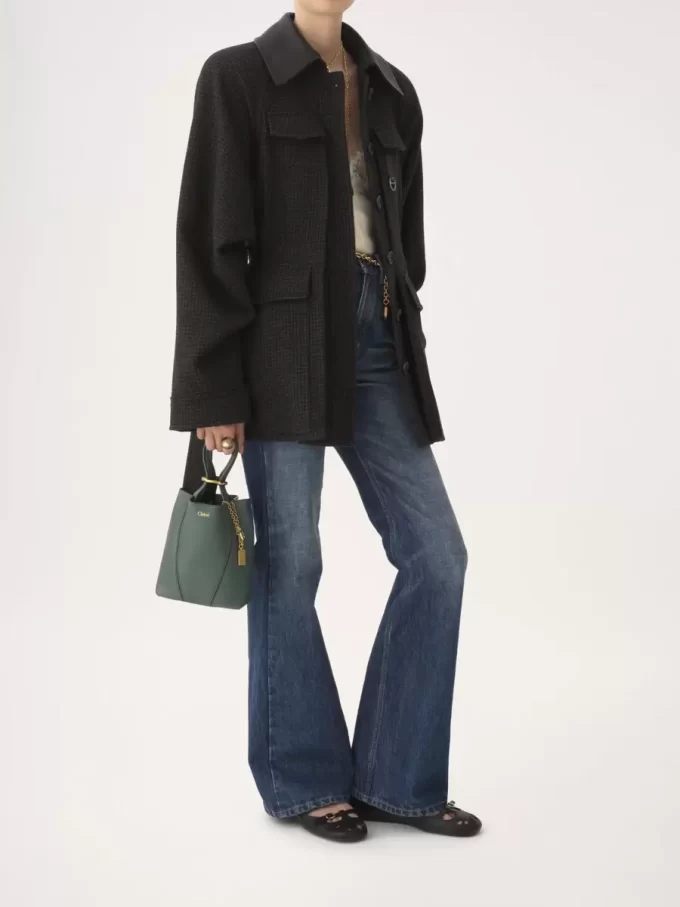 Small Chloé Spin tote bag in grained leather Small Chloé Spin tote bag in grained leather