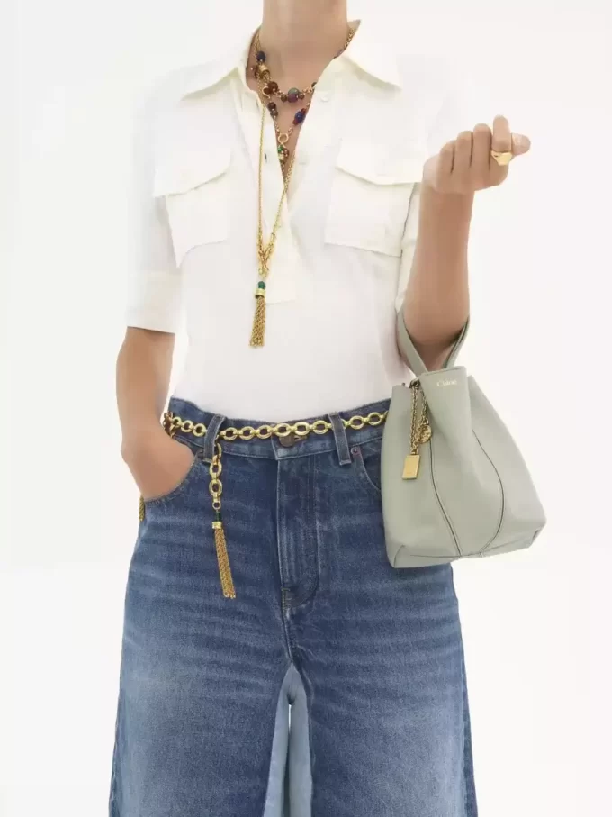 Small Chloé Spin tote bag in grained leather Small Chloé Spin tote bag in grained leather