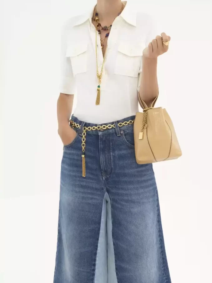 Small Chloé Spin tote bag in grained leather Small Chloé Spin tote bag in grained leather