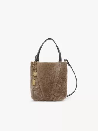 Small Chloé Spin tote bag in shearling