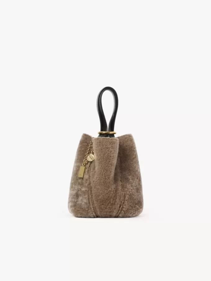 Small Chloé Spin tote bag in shearling Small Chloé Spin tote bag in shearling