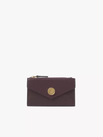 Small Envelope purse with card slots in grained leather Small Envelope purse with card slots in grained leather