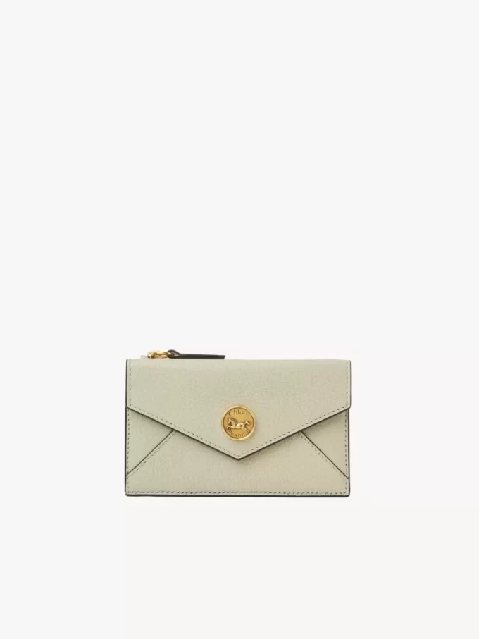 Small Envelope purse with card slots in grained leather Small Envelope purse with card slots in grained leather