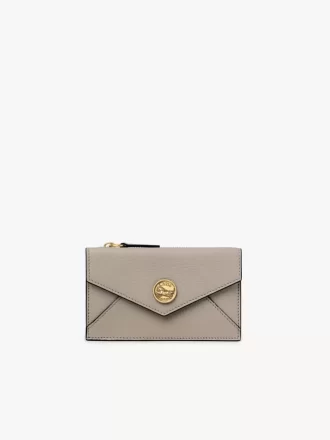 Small Envelope purse with card slots in grained leather Small Envelope purse with card slots in grained leather
