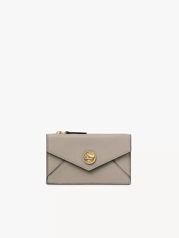 Small Envelope purse with card slots in grained leather Small Envelope purse with card slots in grained leather