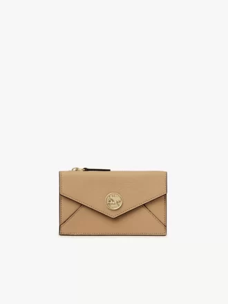 Small Envelope purse with card slots in grained leather Small Envelope purse with card slots in grained leather