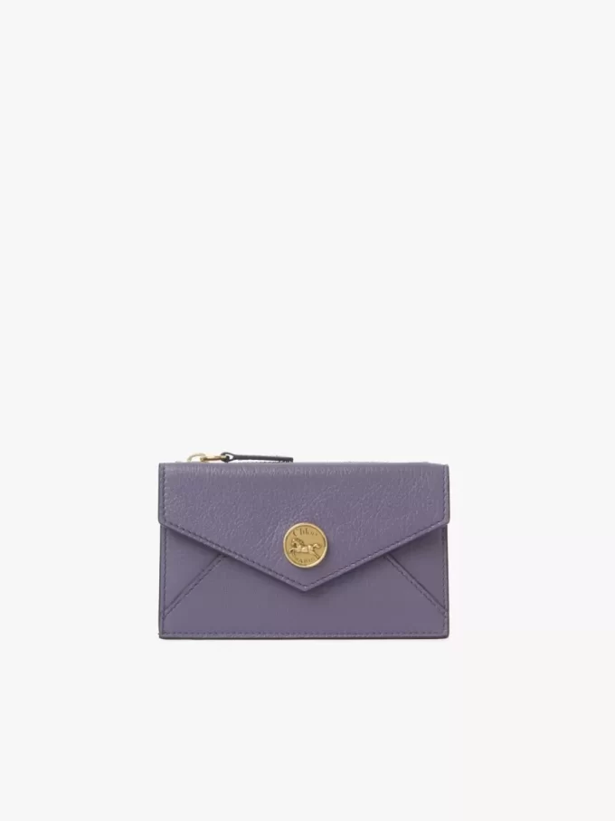 Small Envelope purse with card slots in grained leather Small Envelope purse with card slots in grained leather