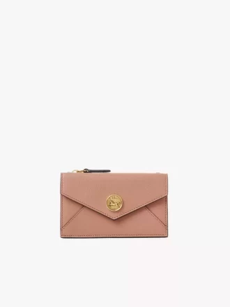Small Envelope purse with card slots in grained leather