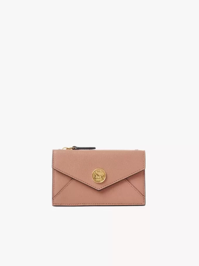 Small Envelope purse with card slots in grained leather Small Envelope purse with card slots in grained leather