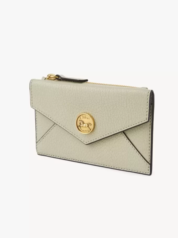 Small Envelope purse with card slots in grained leather Small Envelope purse with card slots in grained leather