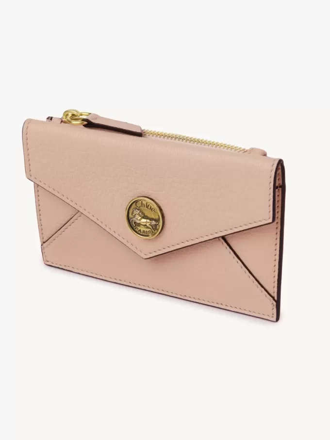 Small Envelope purse with card slots in grained leather Small Envelope purse with card slots in grained leather