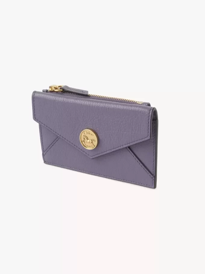 Small Envelope purse with card slots in grained leather Small Envelope purse with card slots in grained leather