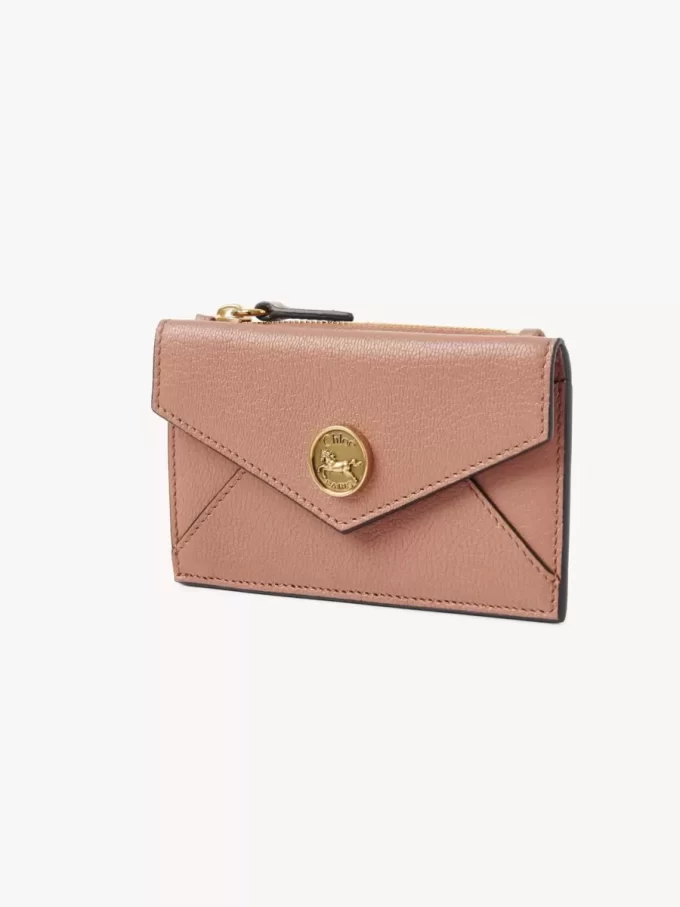 Small Envelope purse with card slots in grained leather Small Envelope purse with card slots in grained leather