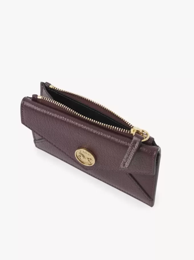 Small Envelope purse with card slots in grained leather Small Envelope purse with card slots in grained leather