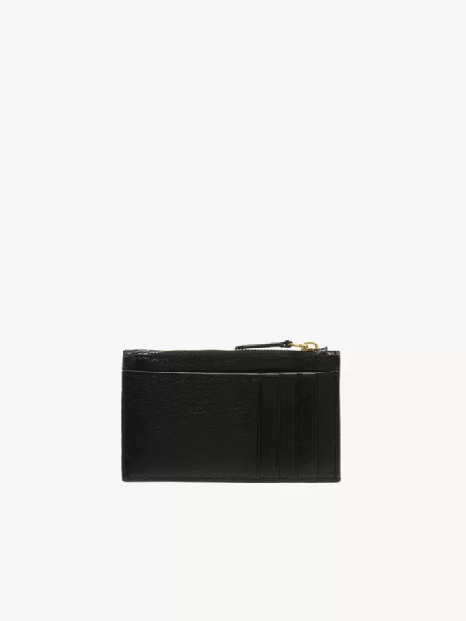 Small Envelope purse with card slots in grained leather Small Envelope purse with card slots in grained leather