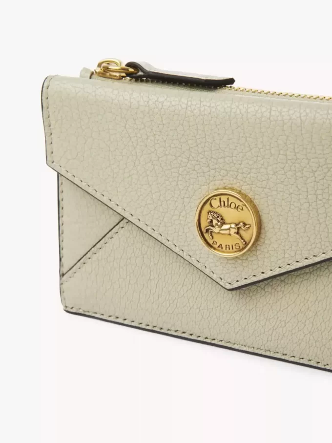 Small Envelope purse with card slots in grained leather Small Envelope purse with card slots in grained leather