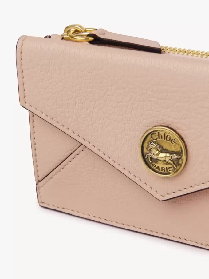 Small Envelope purse with card slots in grained leather Small Envelope purse with card slots in grained leather