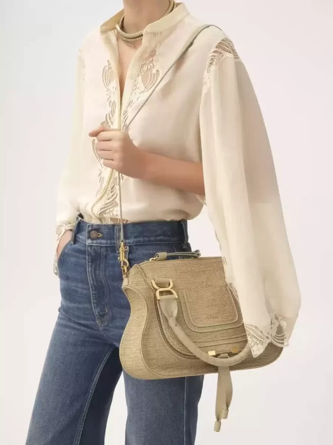 Small Marcie bag in raffia-effect fibers Small Marcie bag in raffia-effect fibers