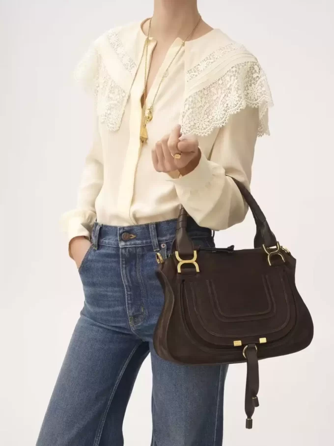 Small Marcie bag in suede leather Small Marcie bag in suede leather