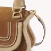 Small Marcie bag in suede leather & shearling Small Marcie bag in suede leather & shearling