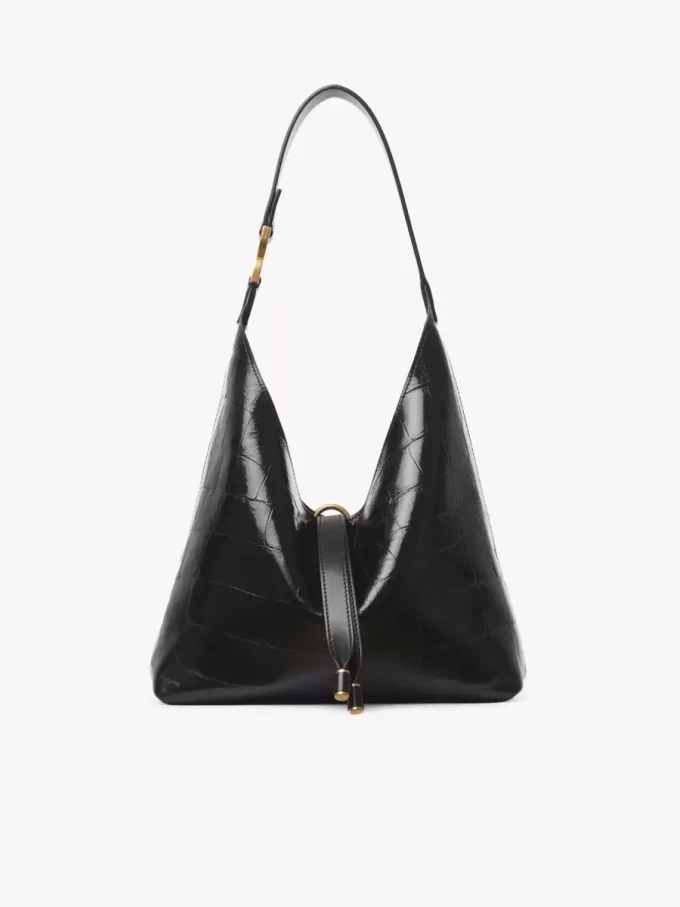 Small Marcie hobo bag in croco-effect leather Small Marcie hobo bag in croco-effect leather