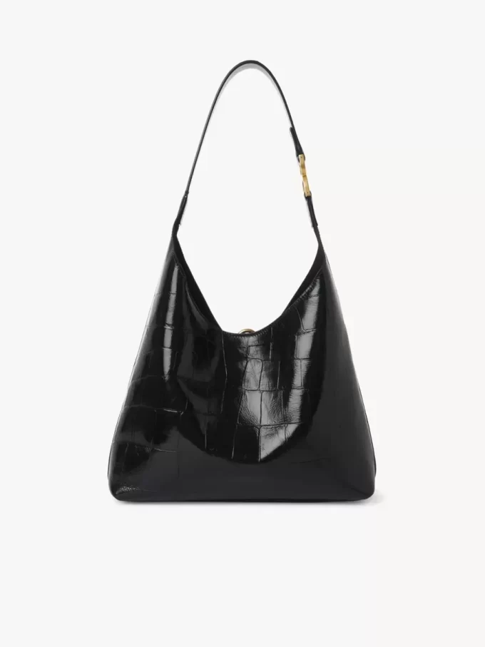 Small Marcie hobo bag in croco-effect leather Small Marcie hobo bag in croco-effect leather