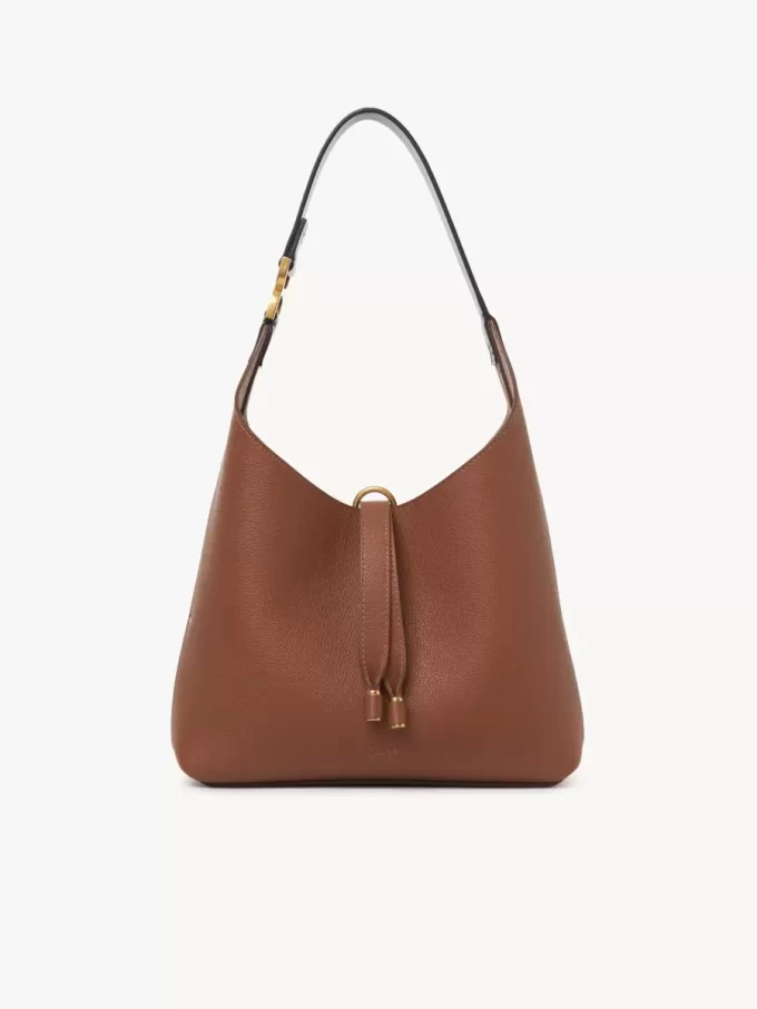 Small Marcie hobo bag in grained leather Small Marcie hobo bag in grained leather