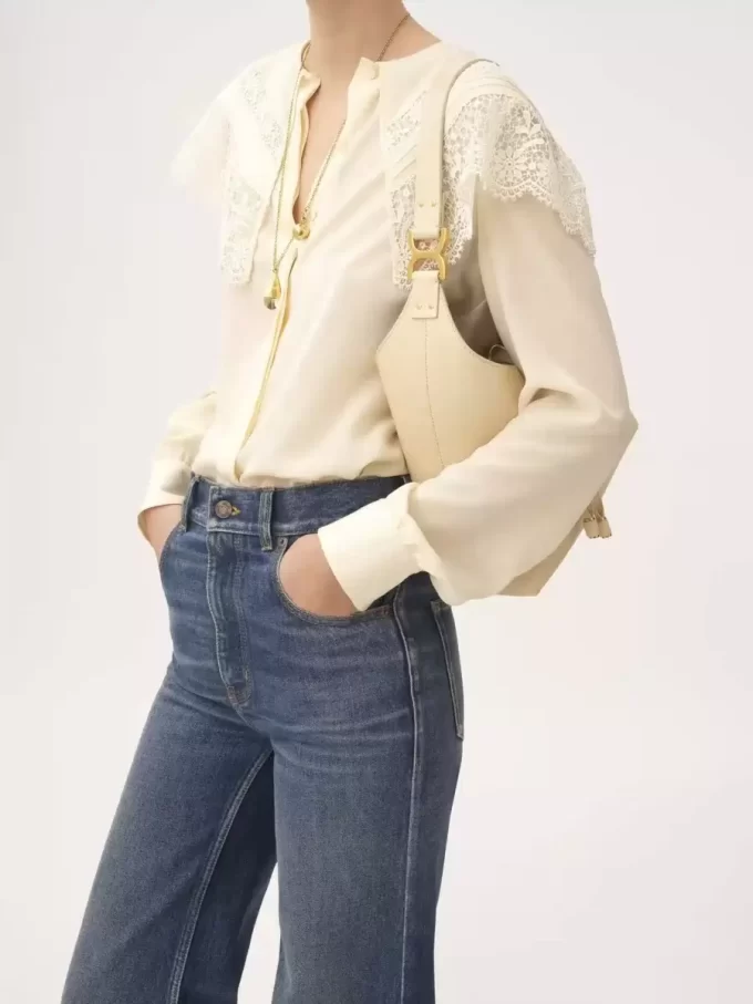 Small Marcie hobo bag in grained leather Small Marcie hobo bag in grained leather