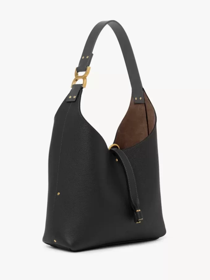Small Marcie hobo bag in grained leather Small Marcie hobo bag in grained leather