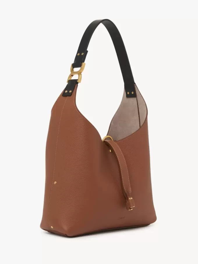 Small Marcie hobo bag in grained leather Small Marcie hobo bag in grained leather