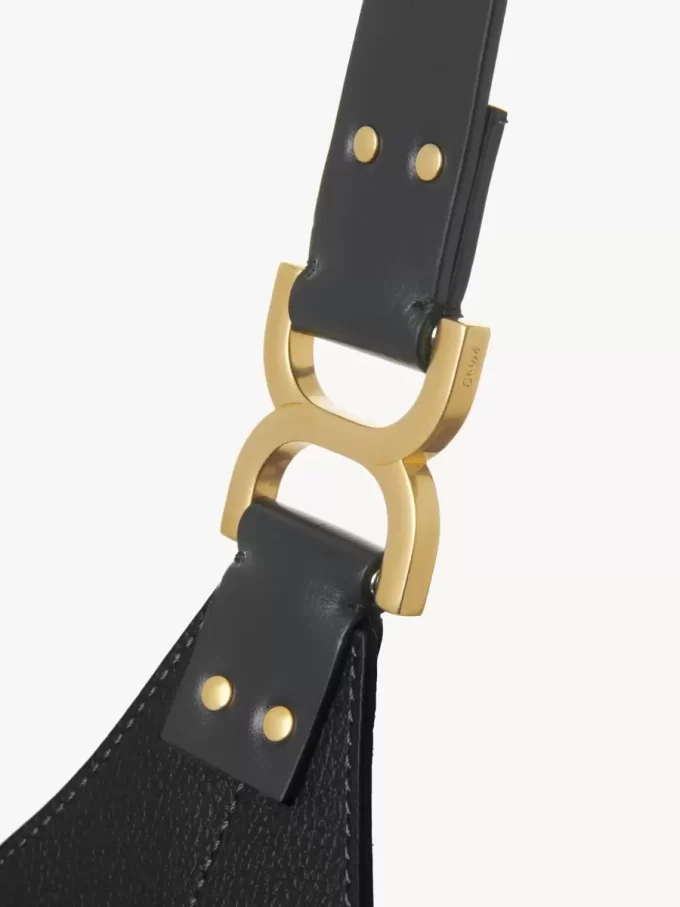 Small Marcie hobo bag in grained leather Small Marcie hobo bag in grained leather