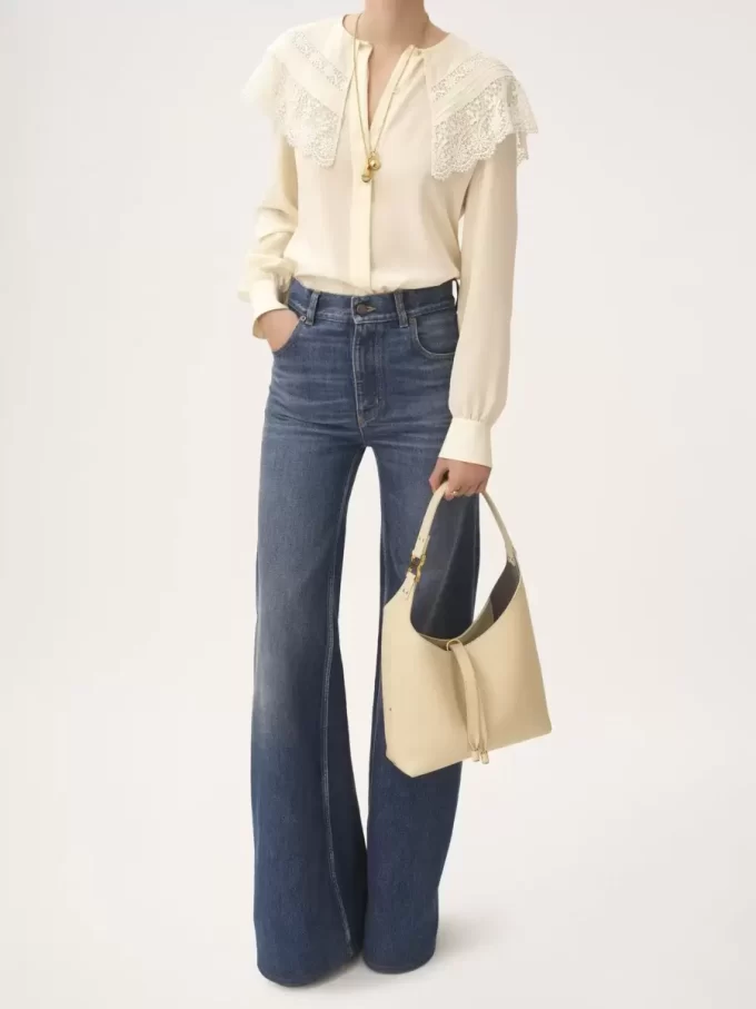 Small Marcie hobo bag in grained leather Small Marcie hobo bag in grained leather