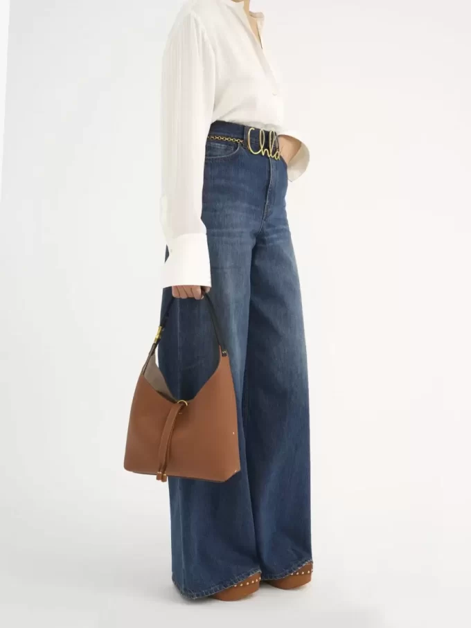 Small Marcie hobo bag in grained leather Small Marcie hobo bag in grained leather