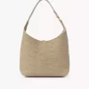 Small Marcie hobo bag in raffia-effect fibers Small Marcie hobo bag in raffia-effect fibers