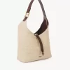 Small Marcie hobo bag in raffia-effect fibers Small Marcie hobo bag in raffia-effect fibers
