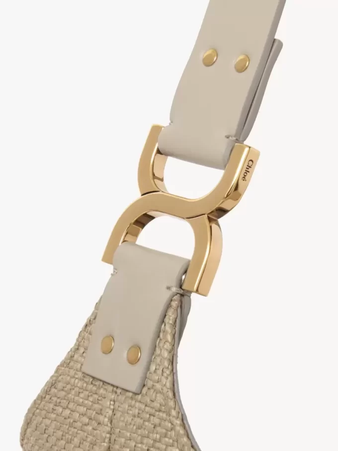 Small Marcie hobo bag in raffia-effect fibers Small Marcie hobo bag in raffia-effect fibers