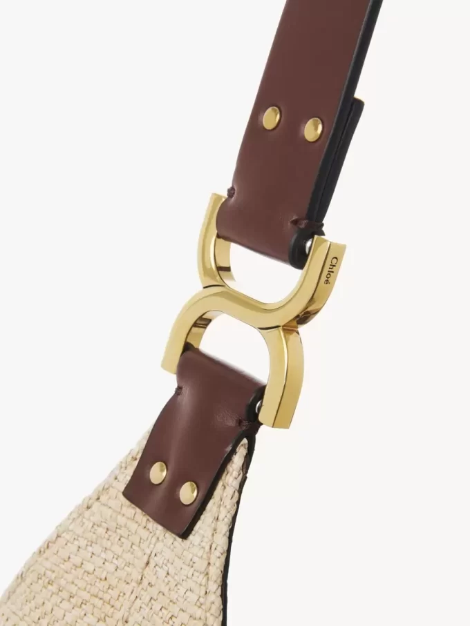 Small Marcie hobo bag in raffia-effect fibers Small Marcie hobo bag in raffia-effect fibers