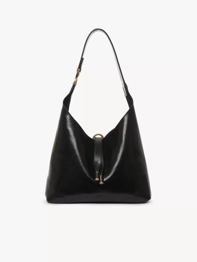 Small Marcie hobo bag in shiny leather