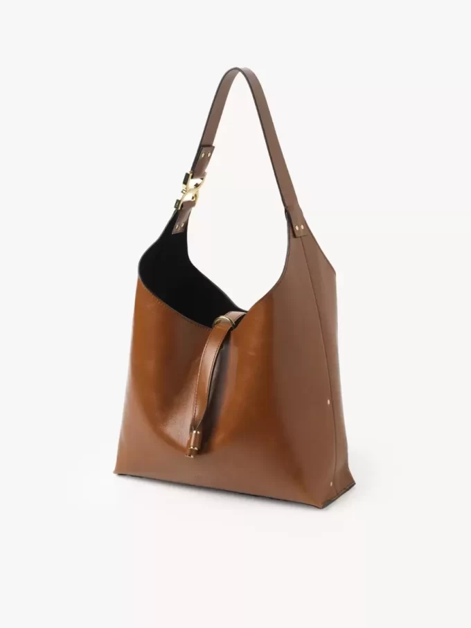 Small Marcie hobo bag in shiny leather Small Marcie hobo bag in shiny leather