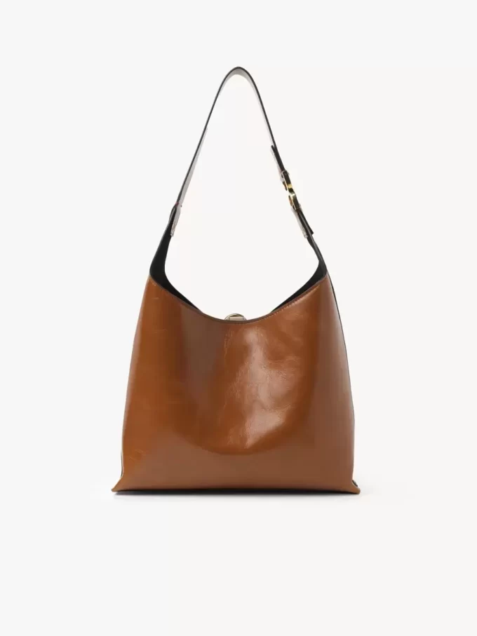 Small Marcie hobo bag in shiny leather Small Marcie hobo bag in shiny leather