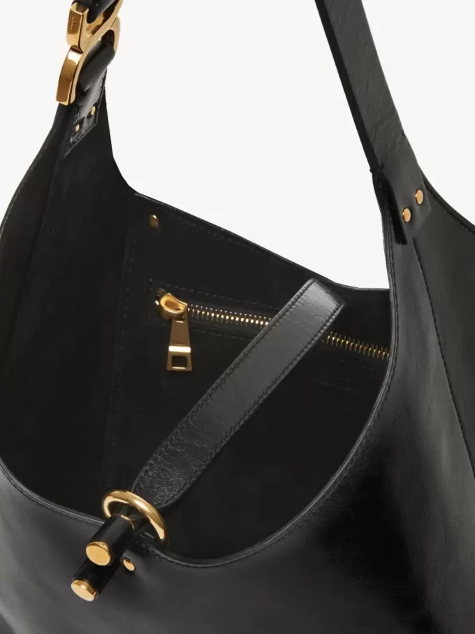 Small Marcie hobo bag in shiny leather