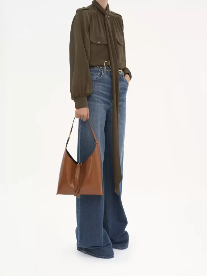 Small Marcie hobo bag in shiny leather Small Marcie hobo bag in shiny leather