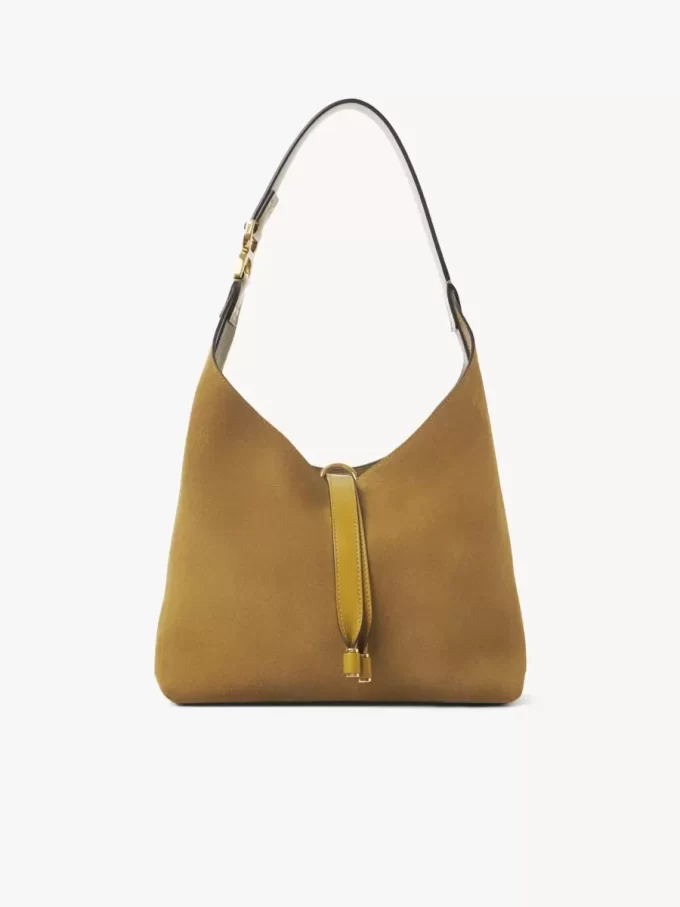 Small Marcie hobo bag in suede leather Small Marcie hobo bag in suede leather