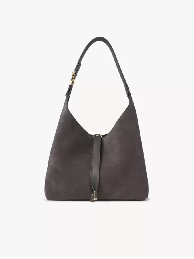 Small Marcie hobo bag in suede leather Small Marcie hobo bag in suede leather