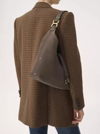 Small Marcie hobo bag in suede leather