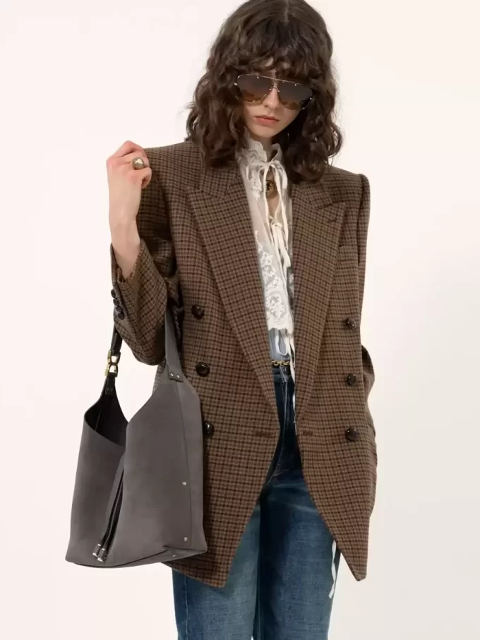 Small Marcie hobo bag in suede leather Small Marcie hobo bag in suede leather