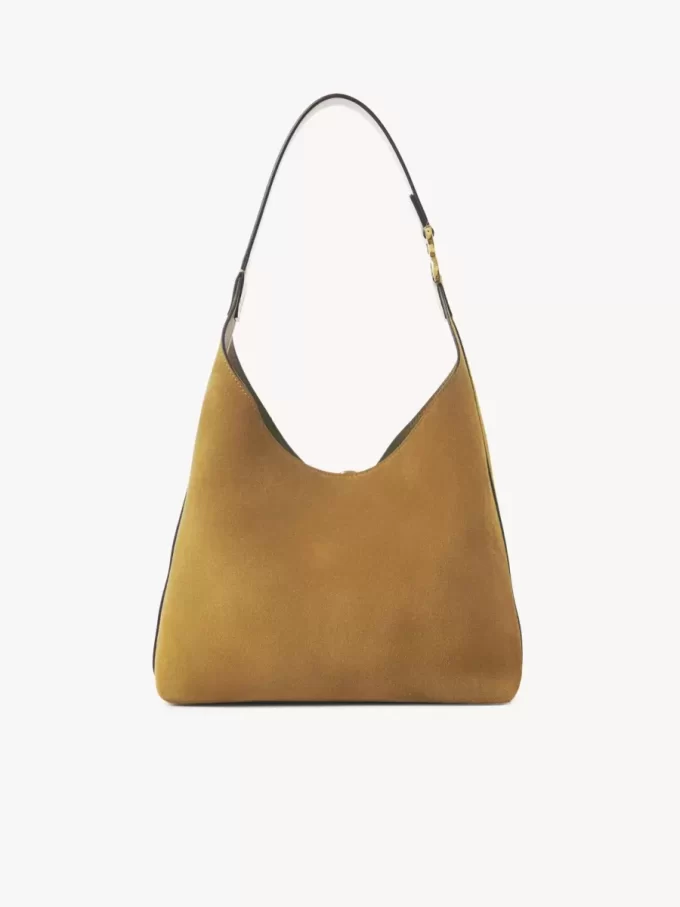 Small Marcie hobo bag in suede leather Small Marcie hobo bag in suede leather